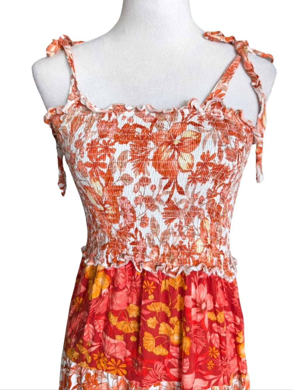 Abel the Label Lisbon Maple Smocked Tiered Maxi Dress XS - Picture 6 of 13